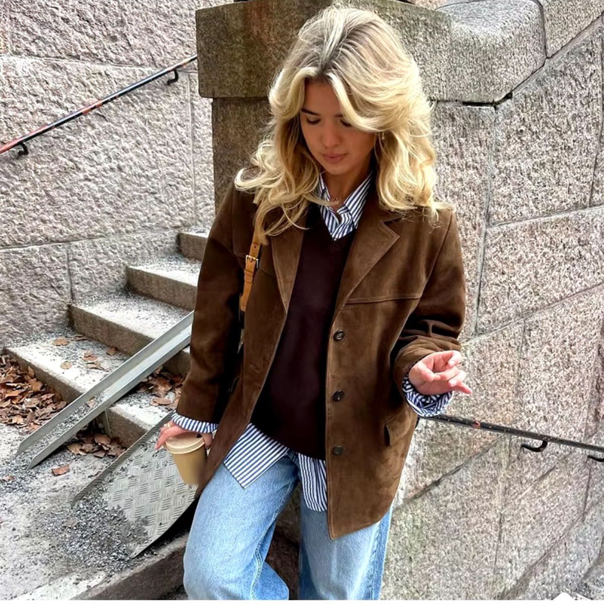 Jula - Oversized vintage luxe suède jas