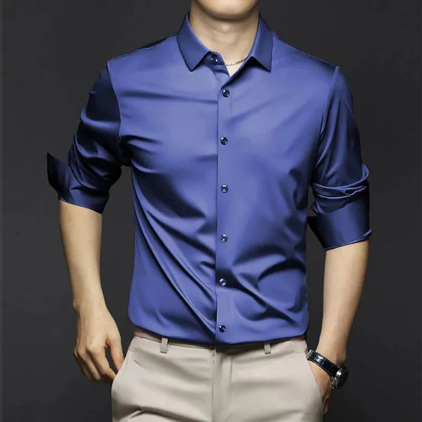 Brody - Heren slim fit overhemd met opgerolde mouwen