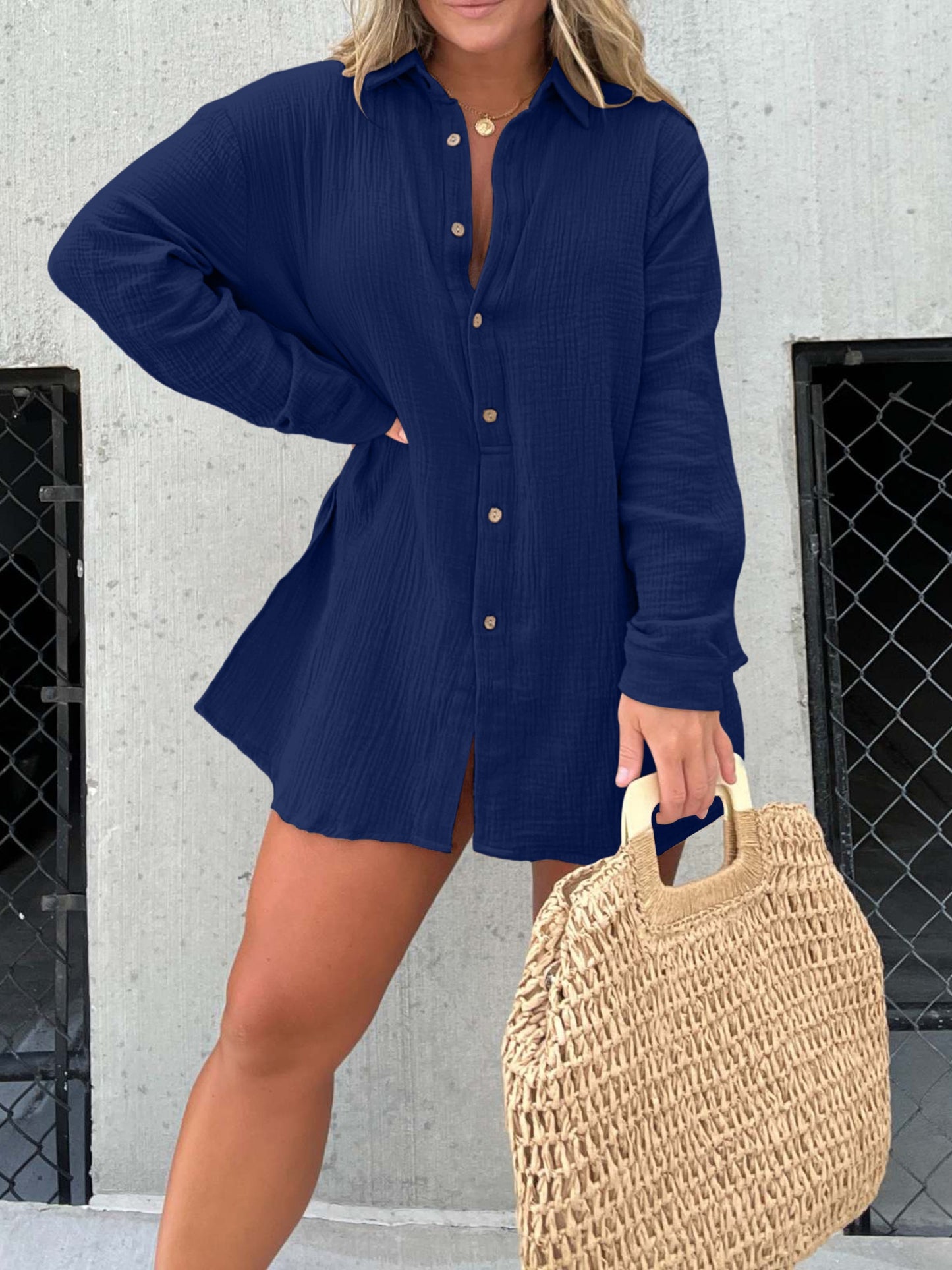 Blanka - Dames set met strikblouse en hoge taille shorts