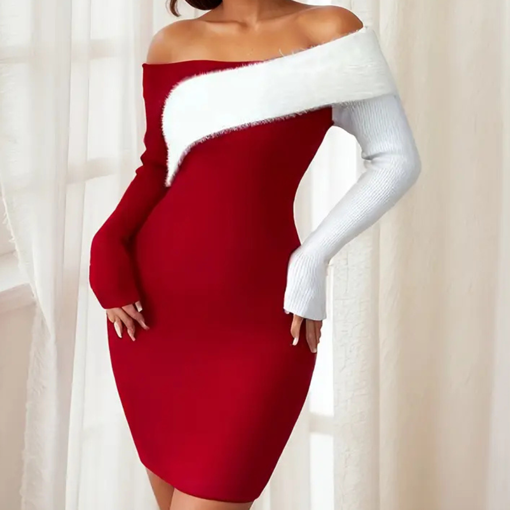 Sylvana - Bodycon mini jurk met één schouder