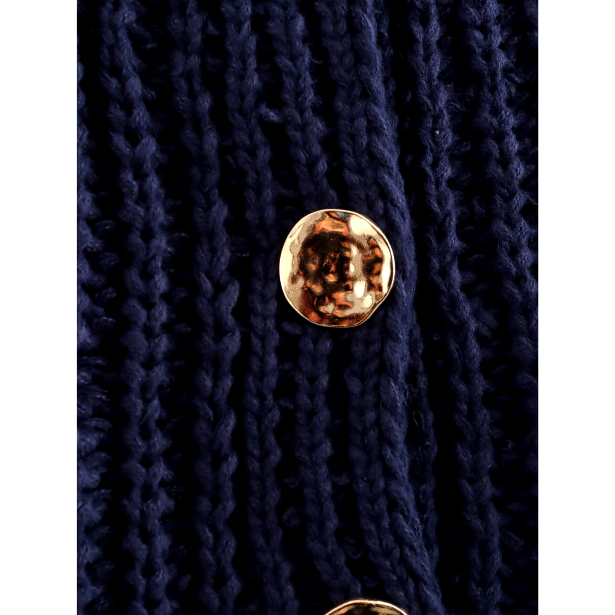 Siba - Navy gebreide blazer met knopen