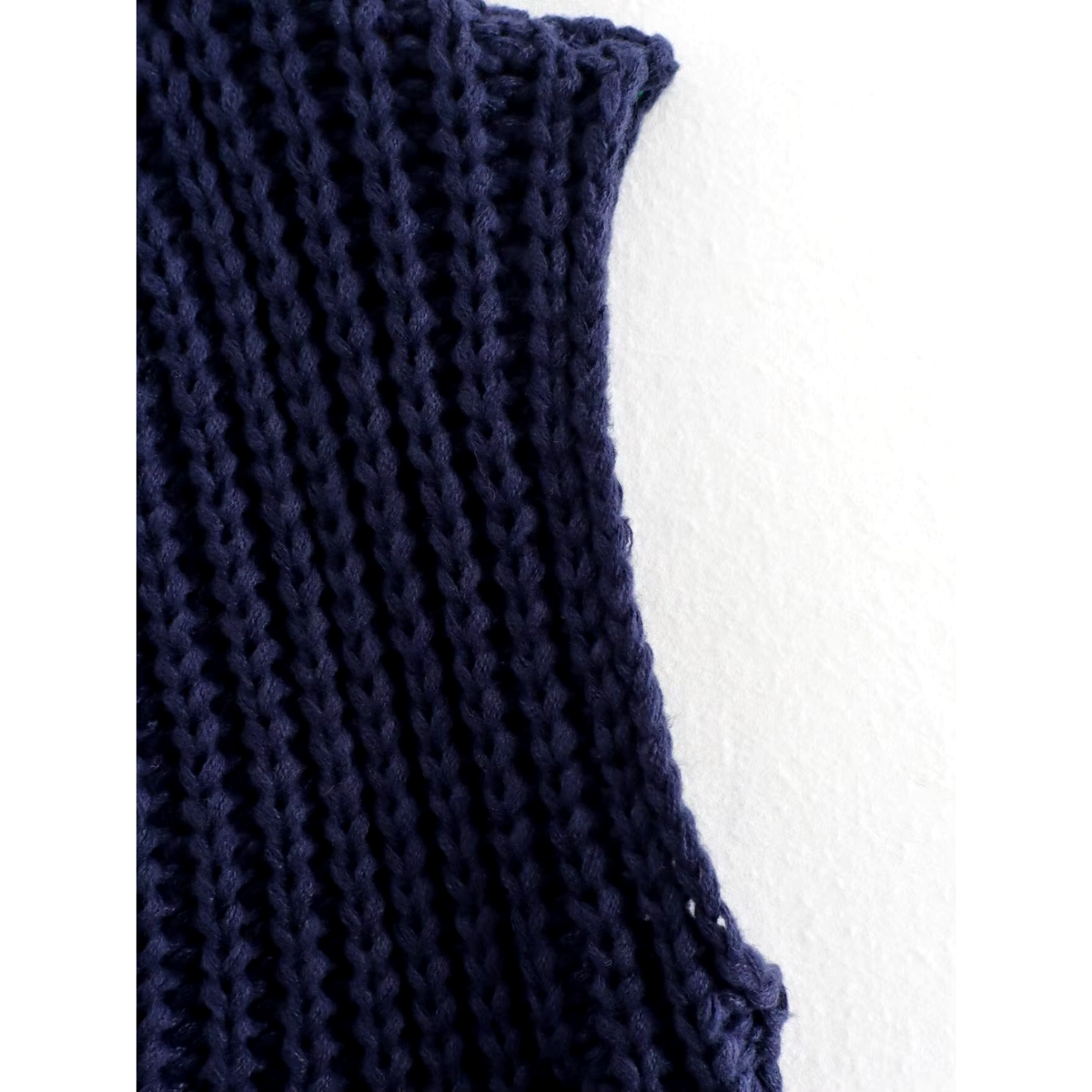 Siba - Navy gebreide blazer met knopen