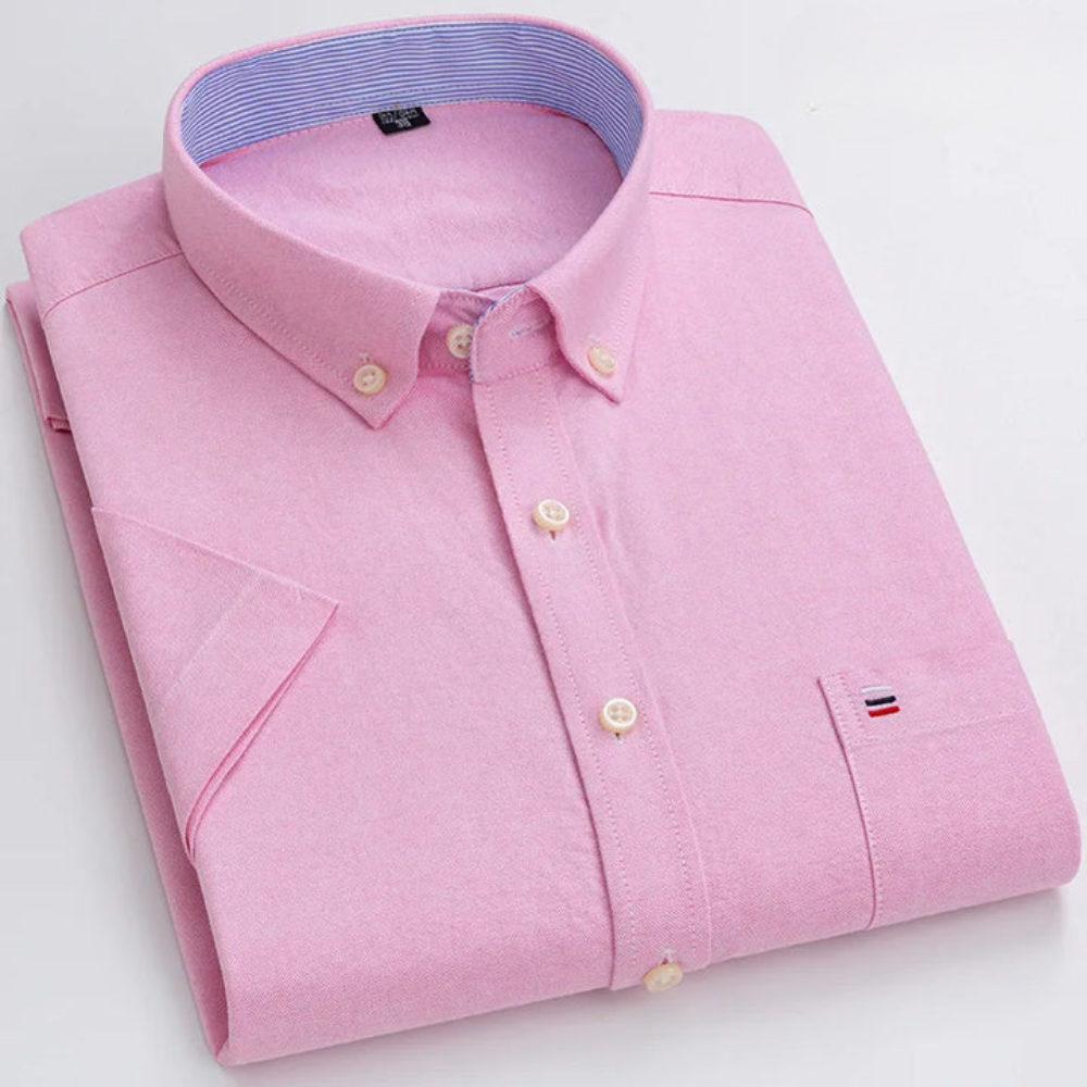 Dan – Heren overhemd met button-down kraag en verfijnde structuur