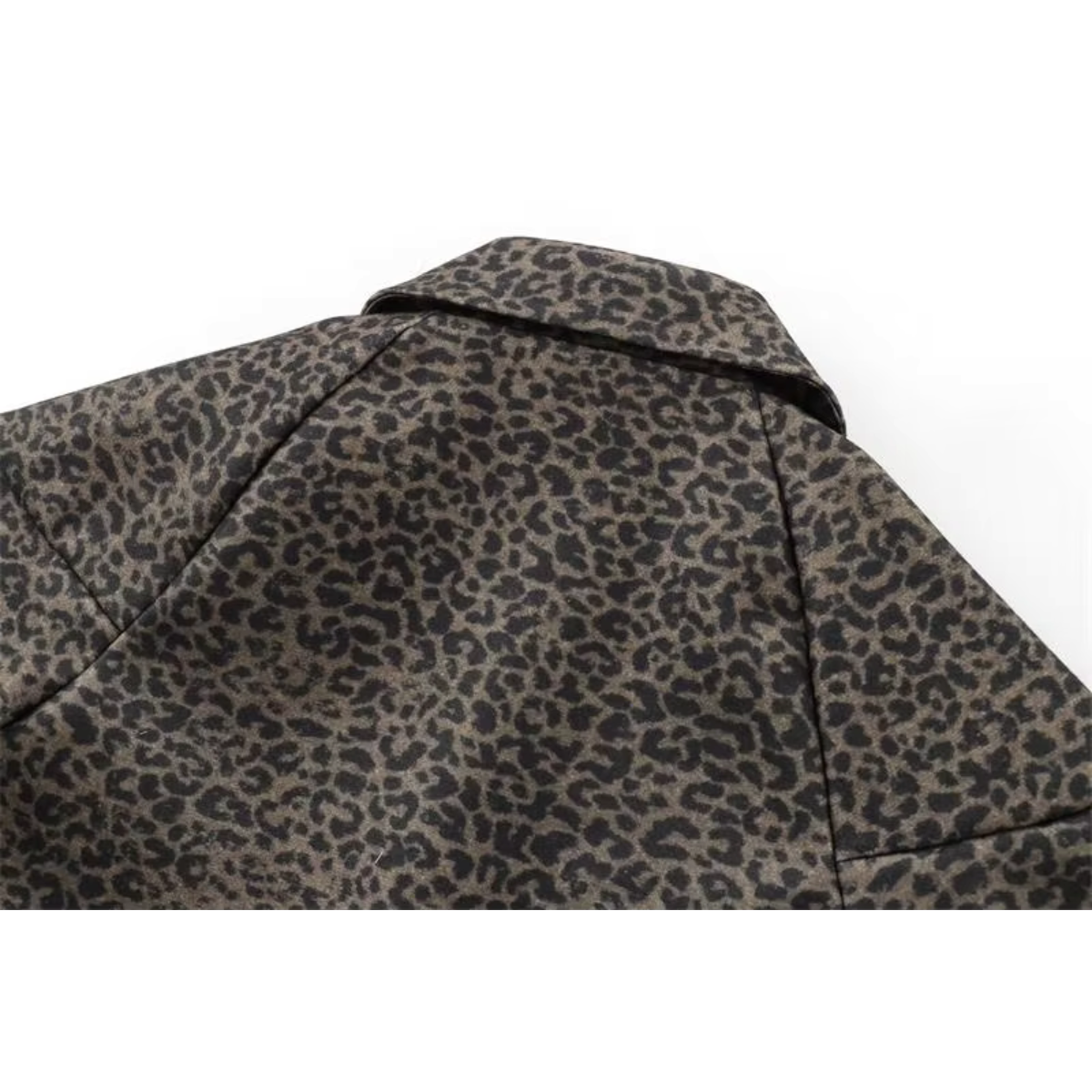 Marga - Luipaard Luxe lange wollen damesjas