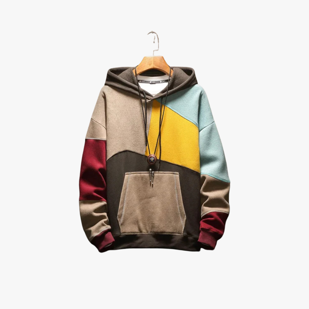 Aziel - Kleurblok patchwork hoodie