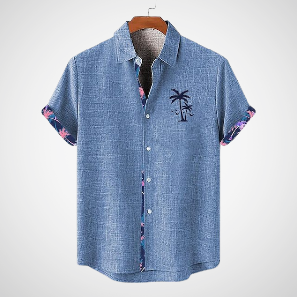 Khalid – Korte mouwen herenshirt met geruite accenten