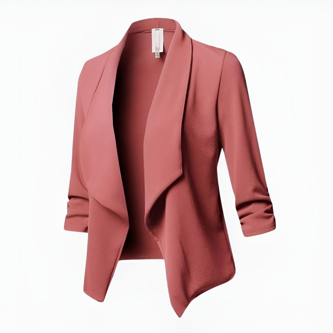 Adelheid - Damesblazer met open voorkant en driekwart mouwen