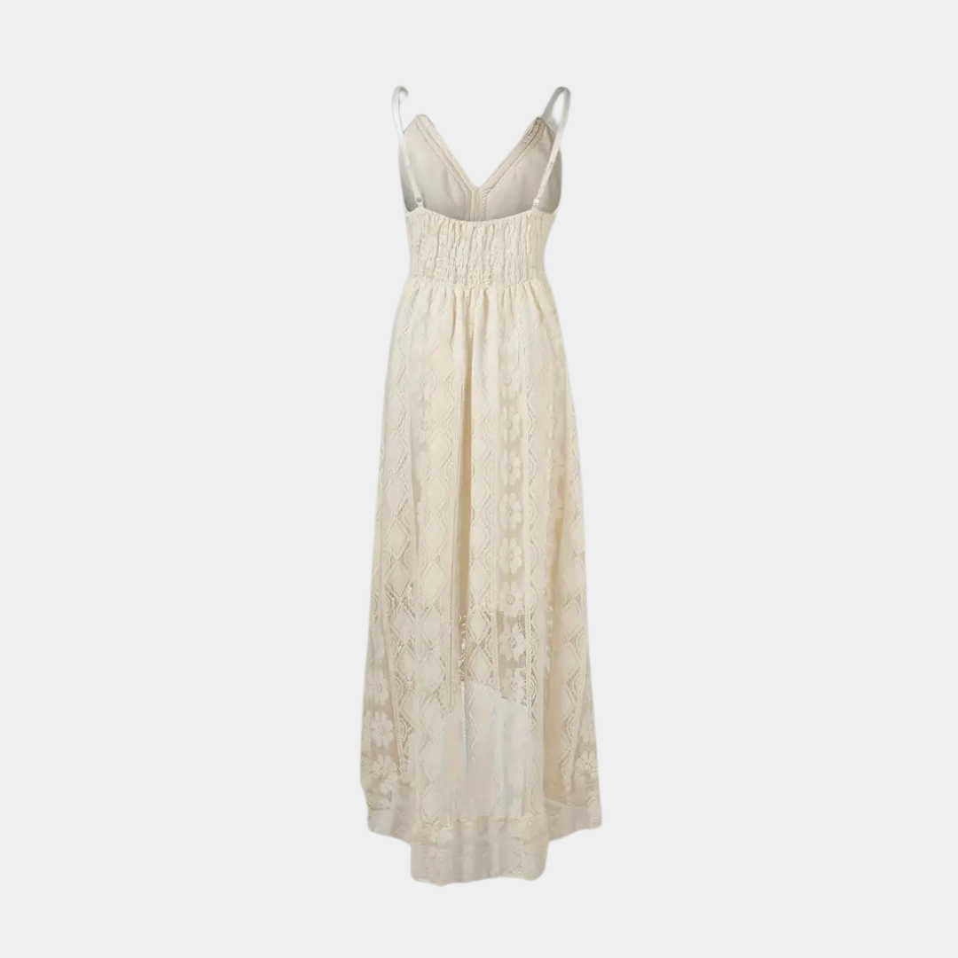 Estela - Dames zomerjurk met kanten details en v-hals
