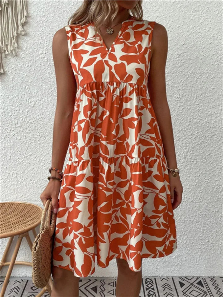 Tipaz - Mouwloze zomerjurk met bloemen voor vrouwen