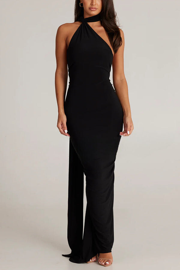 Marjorie | Dames serenity rugloze maxi jurk