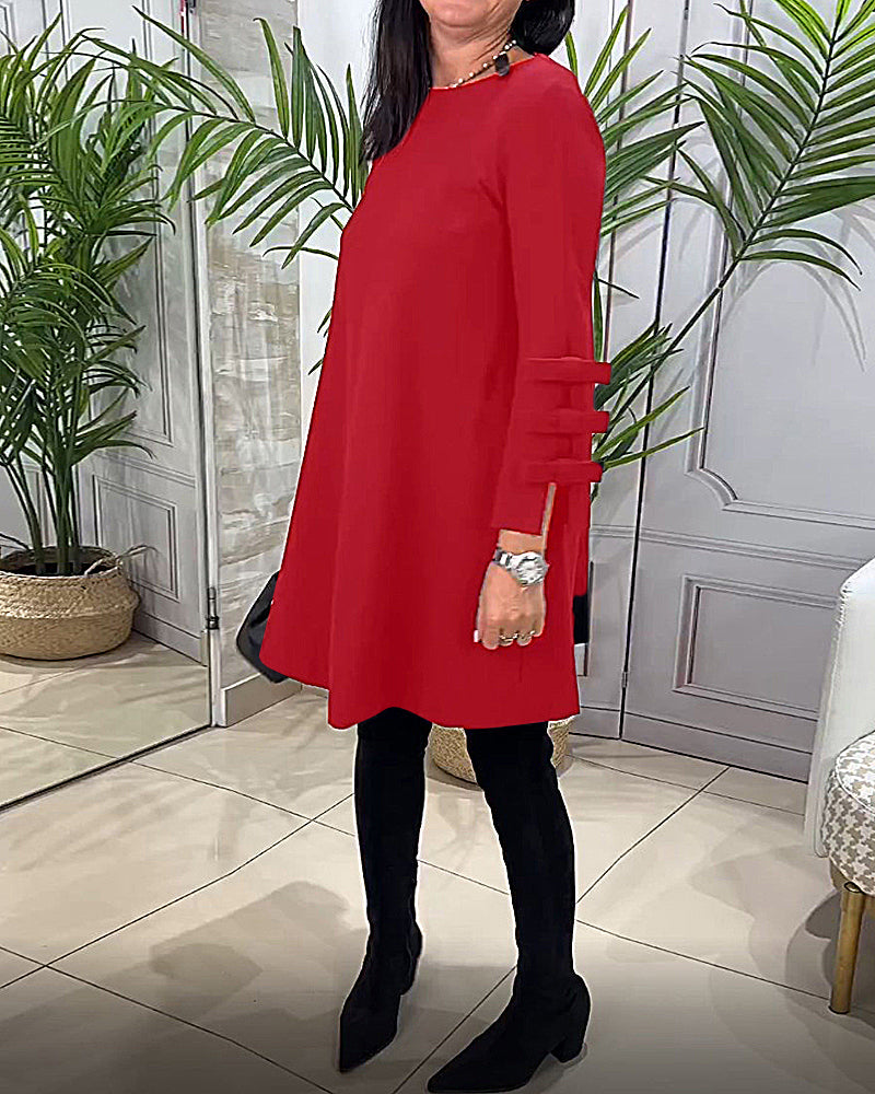 Monique - Women's A-line dress with sleeve bow detailing