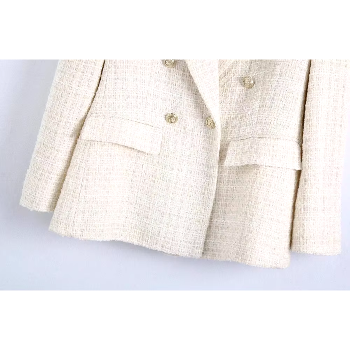 Witte chique blazer met dubbele rij