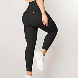 Layne | Casual slim fit cargo broek met hoge taille