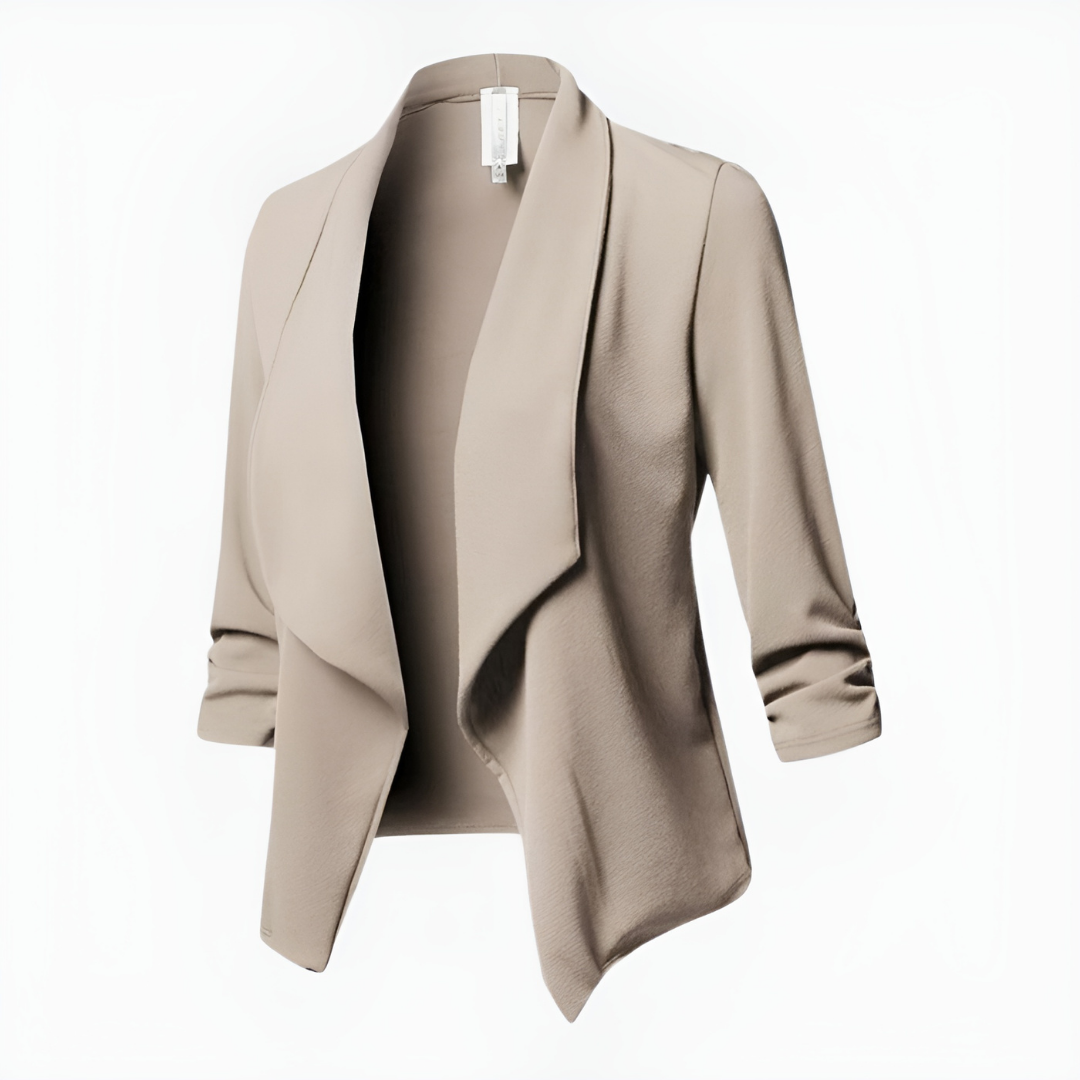 Adelheid - Damesblazer met open voorkant en driekwart mouwen