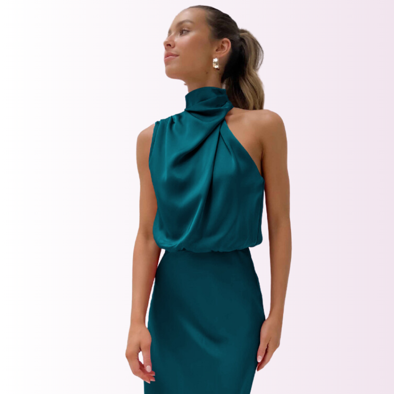 Fiona | Elegante avondjurk hoge kraag
