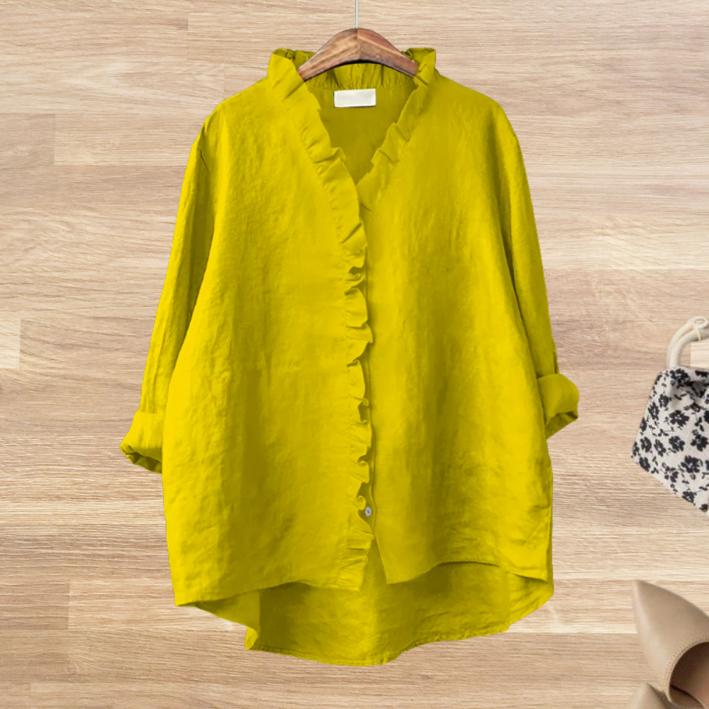 Lysandra - Losvallende blouse met ruffle kraag voor dames