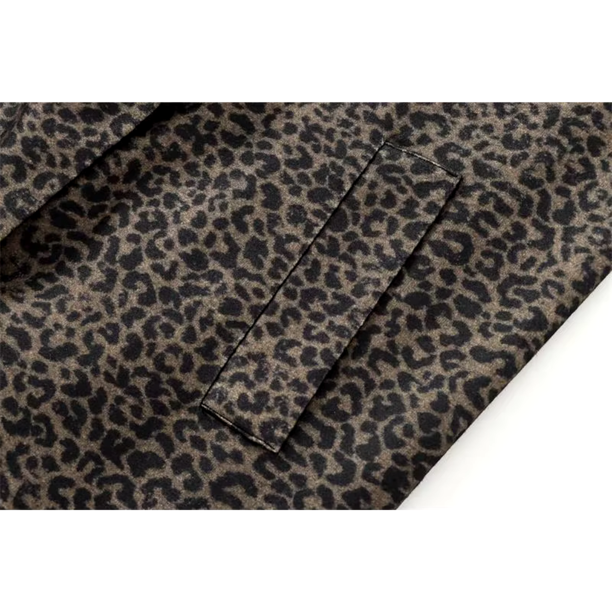 Marga - Luipaard Luxe lange wollen damesjas