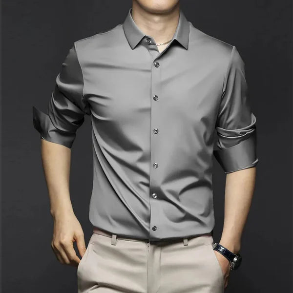 Brody - Heren slim fit overhemd met opgerolde mouwen