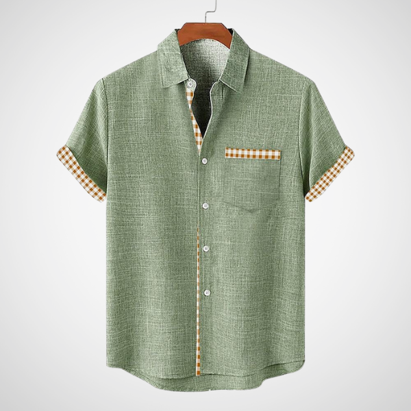Khalid – Korte mouwen herenshirt met geruite accenten