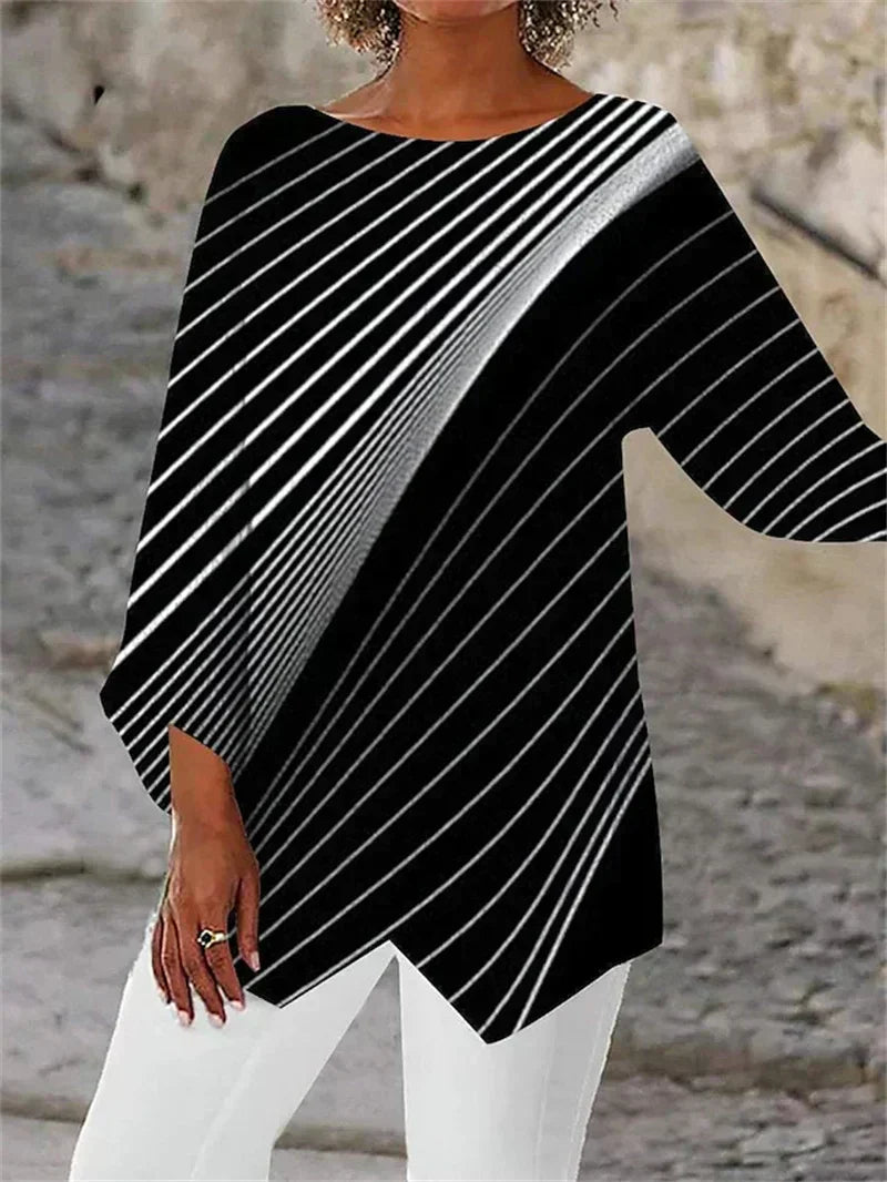 Donata - Tuniek met glinsteraccent en asymmetrische zoom voor dames