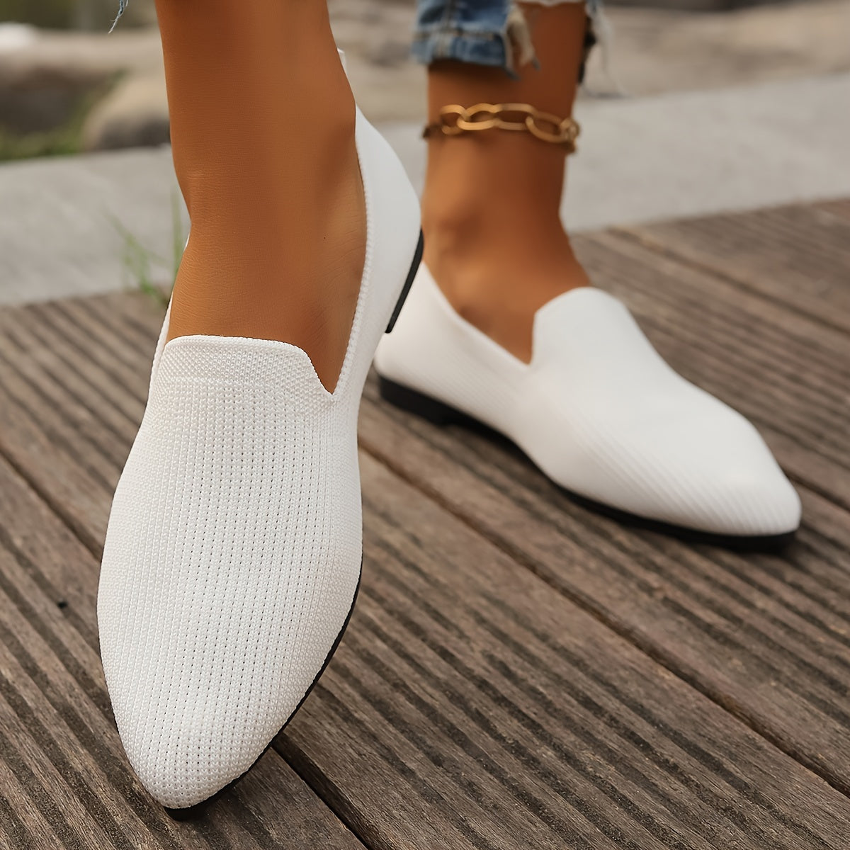 Nadine | Gebreide Platte Damesschoenen