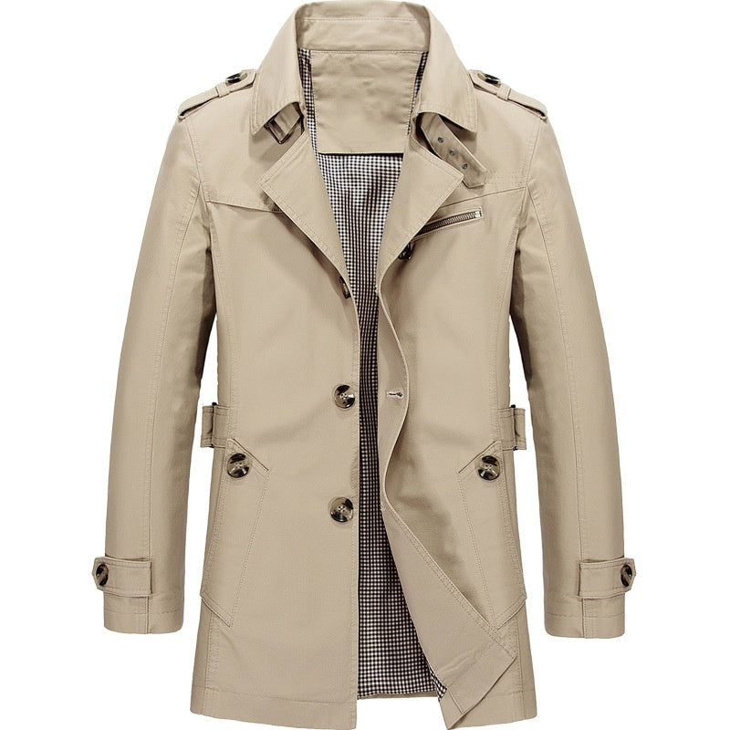 Lex - Dubbelgeknoopte heren trenchcoat met gestructureerde pasvorm