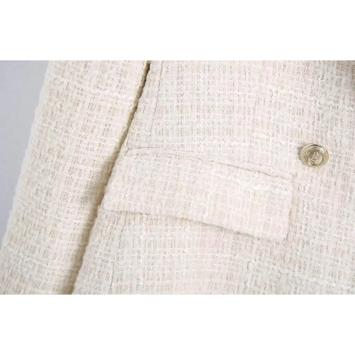 Witte chique blazer met dubbele rij