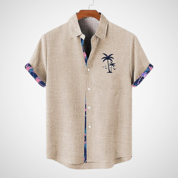 Khalid – Korte mouwen herenshirt met geruite accenten