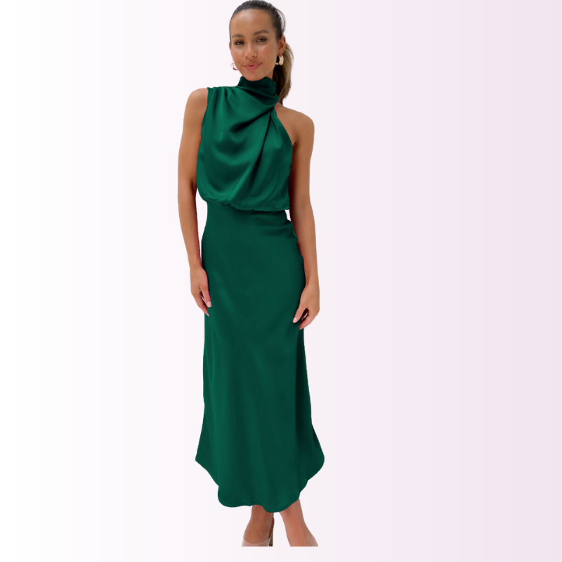 Fiona | Elegante avondjurk hoge kraag