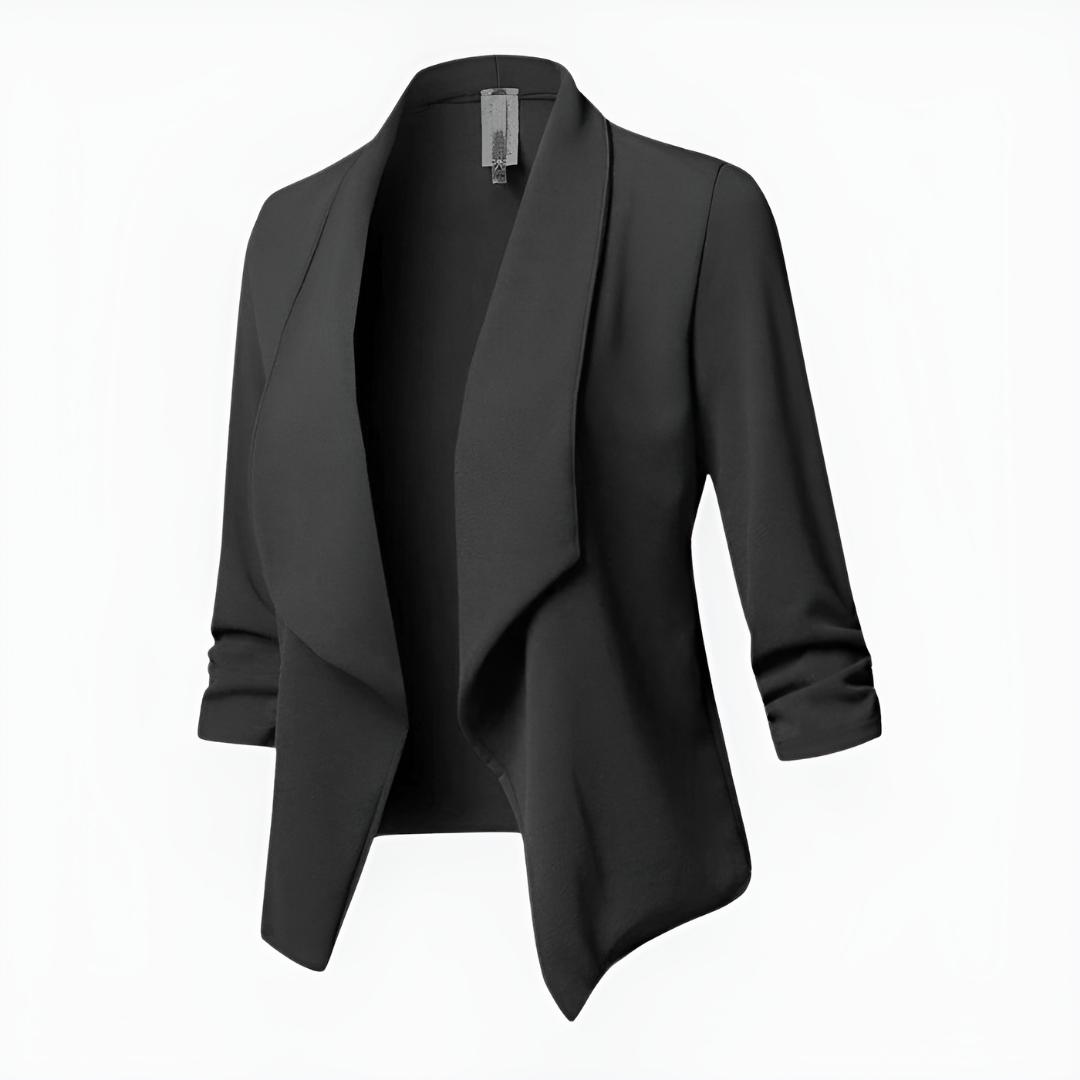 Adelheid - Damesblazer met open voorkant en driekwart mouwen