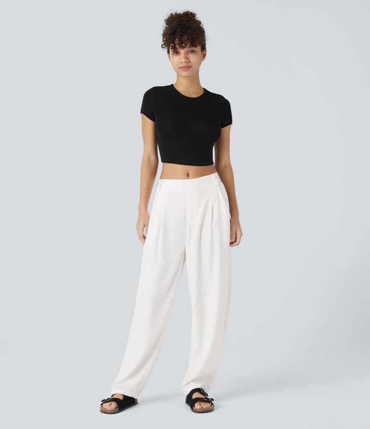 Claudia - Losvallende damesbroek met hoge taille