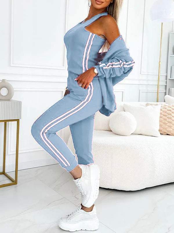 Dina – Tweedelige set met gestreepte accenten en slanke pasvorm