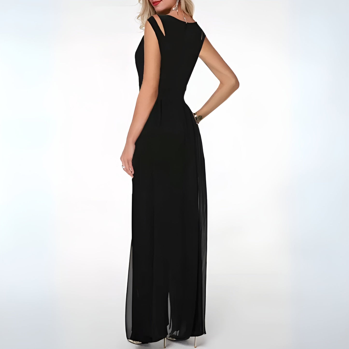 Mabelle – Mouwloze avondjurk met cut-out schouders voor dames