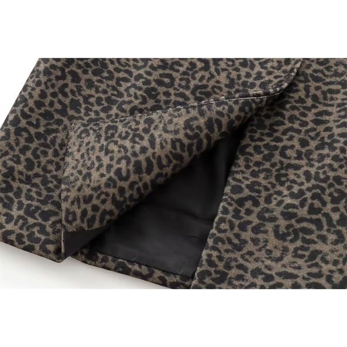 Marga - Luipaard Luxe lange wollen damesjas