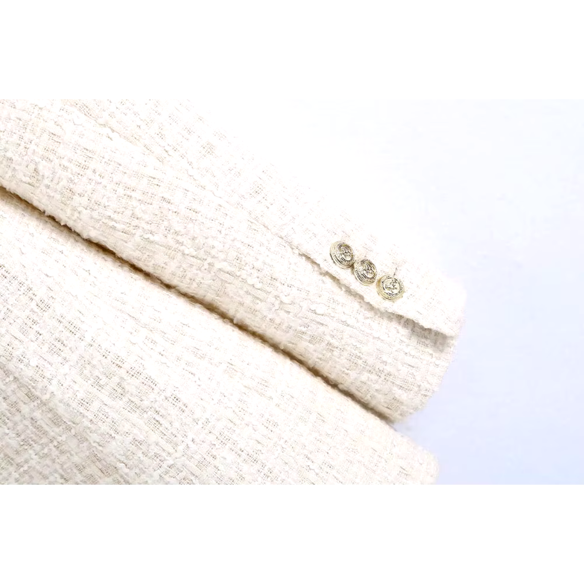 Witte chique blazer met dubbele rij