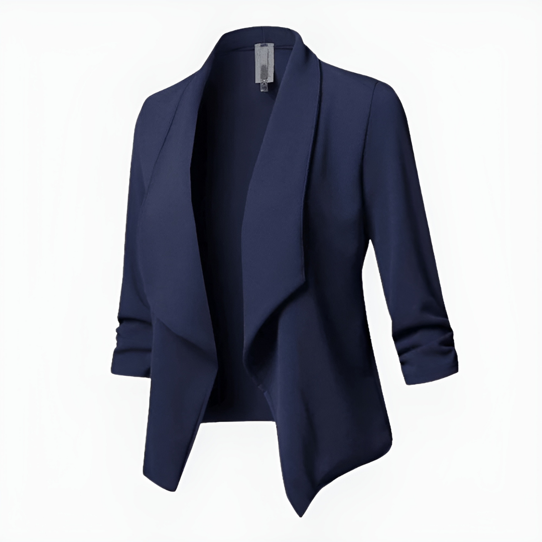 Adelheid - Damesblazer met open voorkant en driekwart mouwen