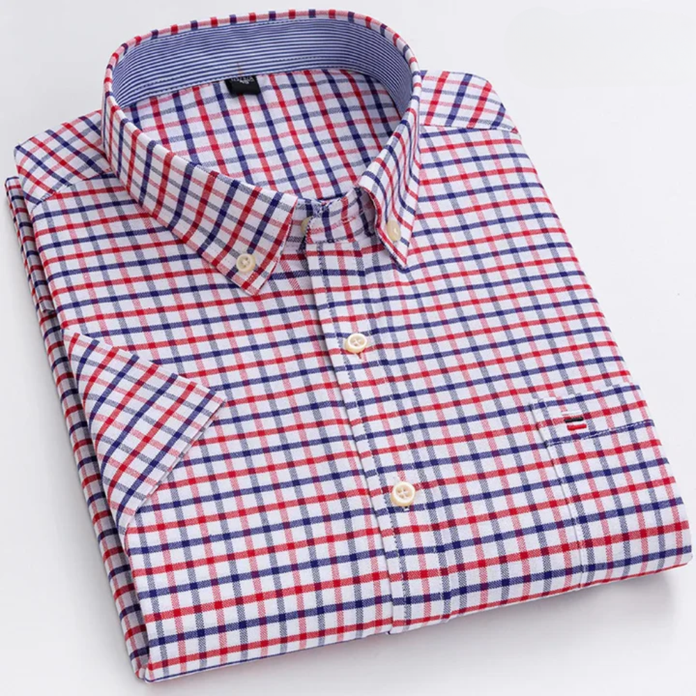 Dan – Heren overhemd met button-down kraag en verfijnde structuur