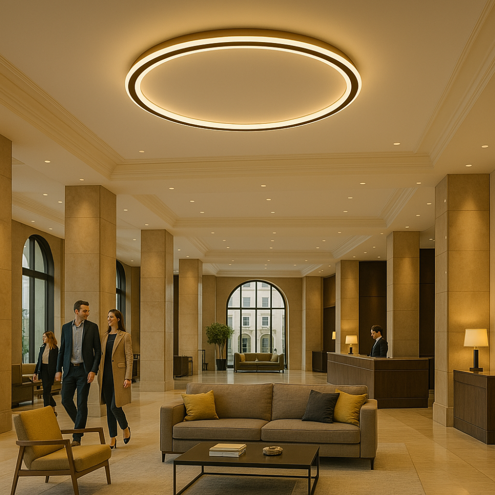 Moderne ronde LED plafondlamp met zachte sfeerverlichting