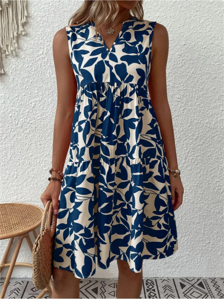 Tipaz - Mouwloze zomerjurk met bloemen voor vrouwen