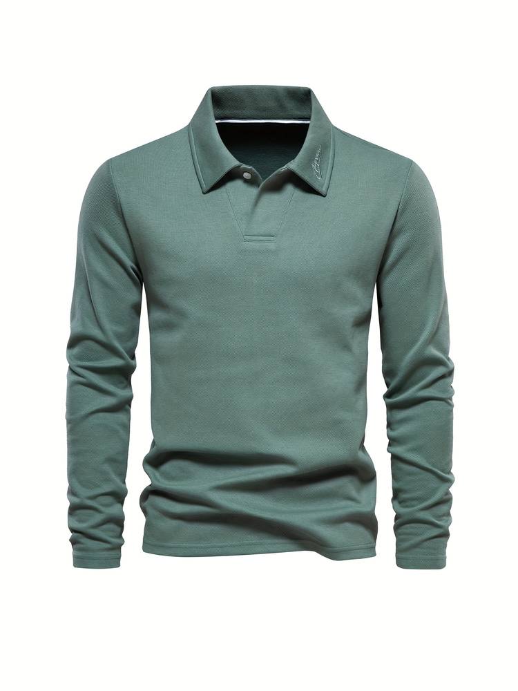 Michel | Lange mouwen poloshirt met klassieke kraag