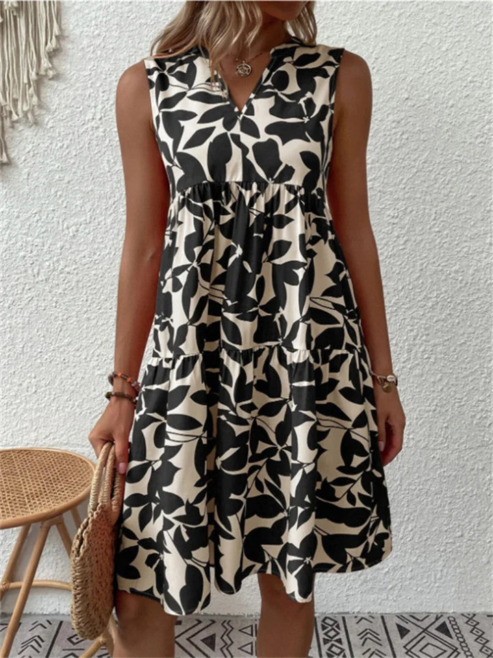 Tipaz - Mouwloze zomerjurk met bloemen voor vrouwen