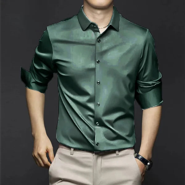 Brody - Heren slim fit overhemd met opgerolde mouwen