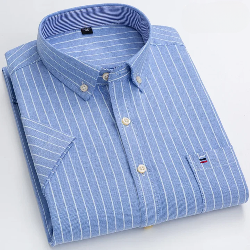 Dan – Heren overhemd met button-down kraag en verfijnde structuur