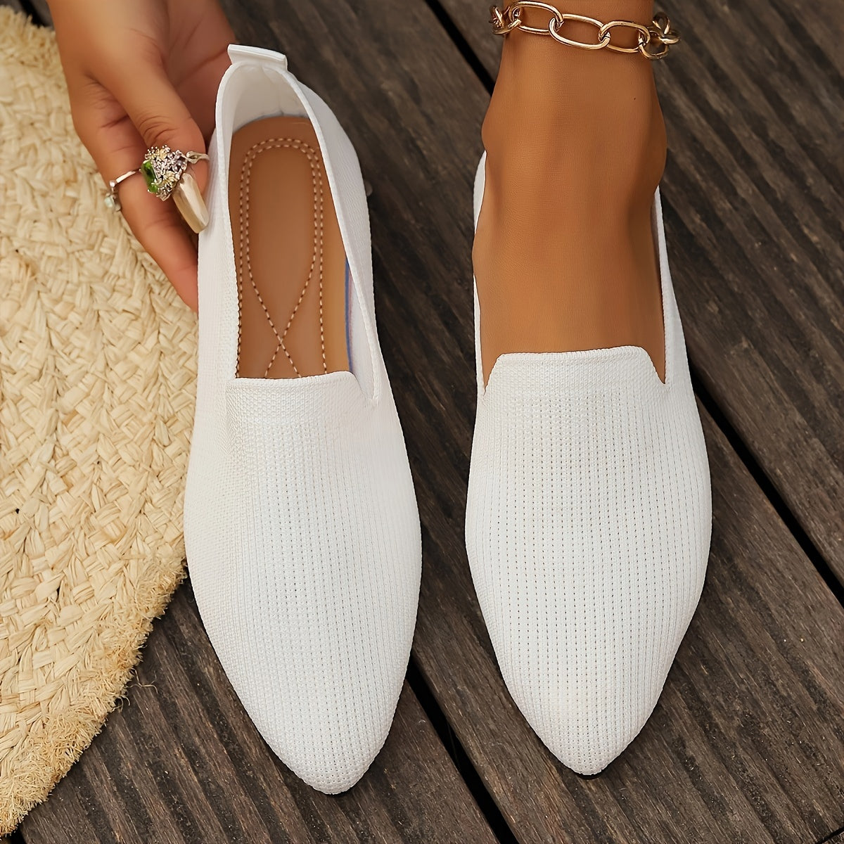 Nadine | Gebreide Platte Damesschoenen
