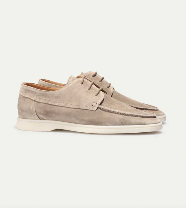 Odo - Leren veterschoen met suède look voor heren