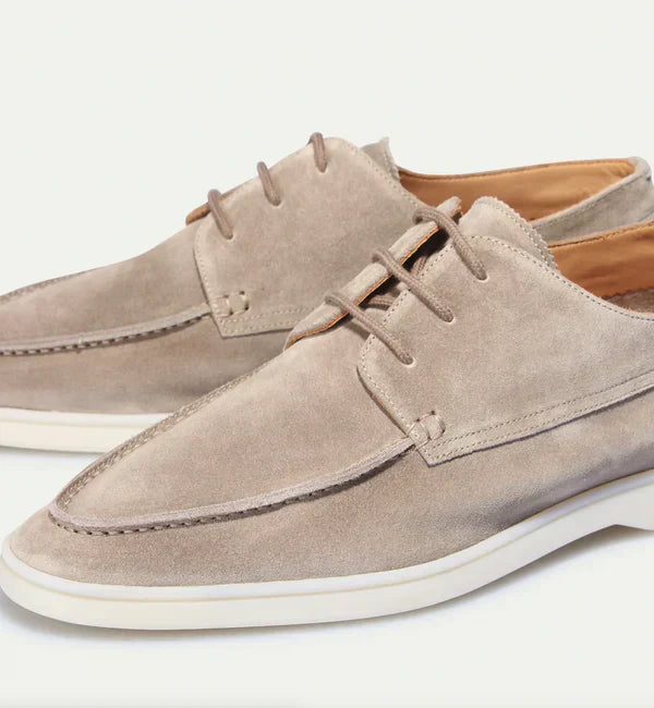 Odo - Leren veterschoen met suède look voor heren