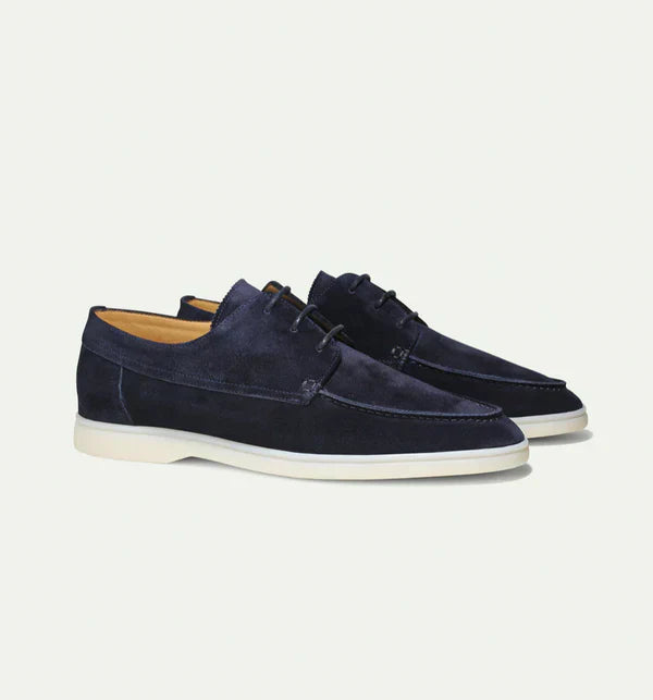 Odo - Leren veterschoen met suède look voor heren