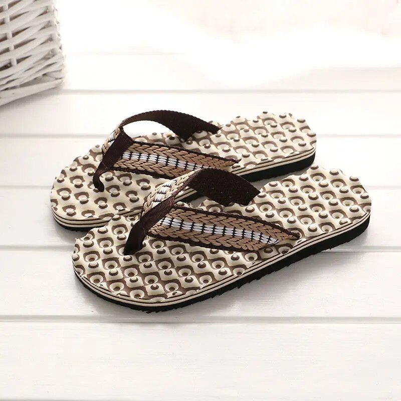 Eckehard - Heren teenslippers met gewatteerde geweven band