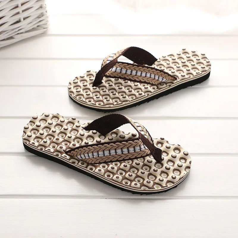 Eckehard - Heren teenslippers met gewatteerde geweven band