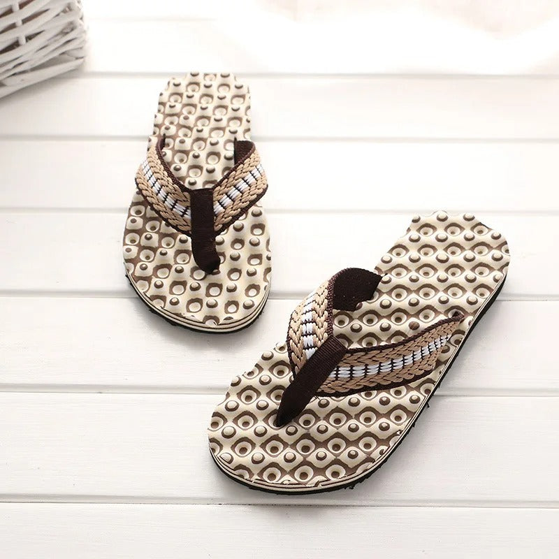 Eckehard - Heren teenslippers met gewatteerde geweven band